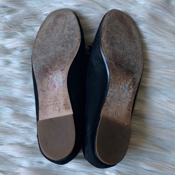 Aquazzura Suede Fringed Pom Loafers - Black - Picture 8 of 9
